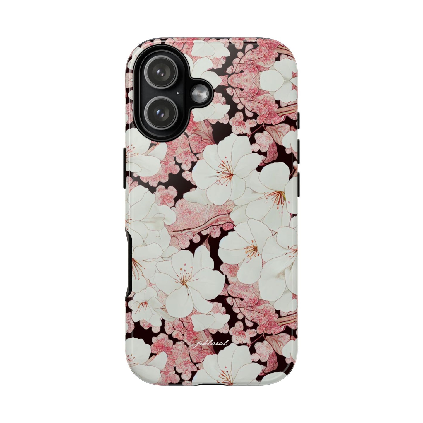 Florere phone case eternal midnight roses and orchids front view