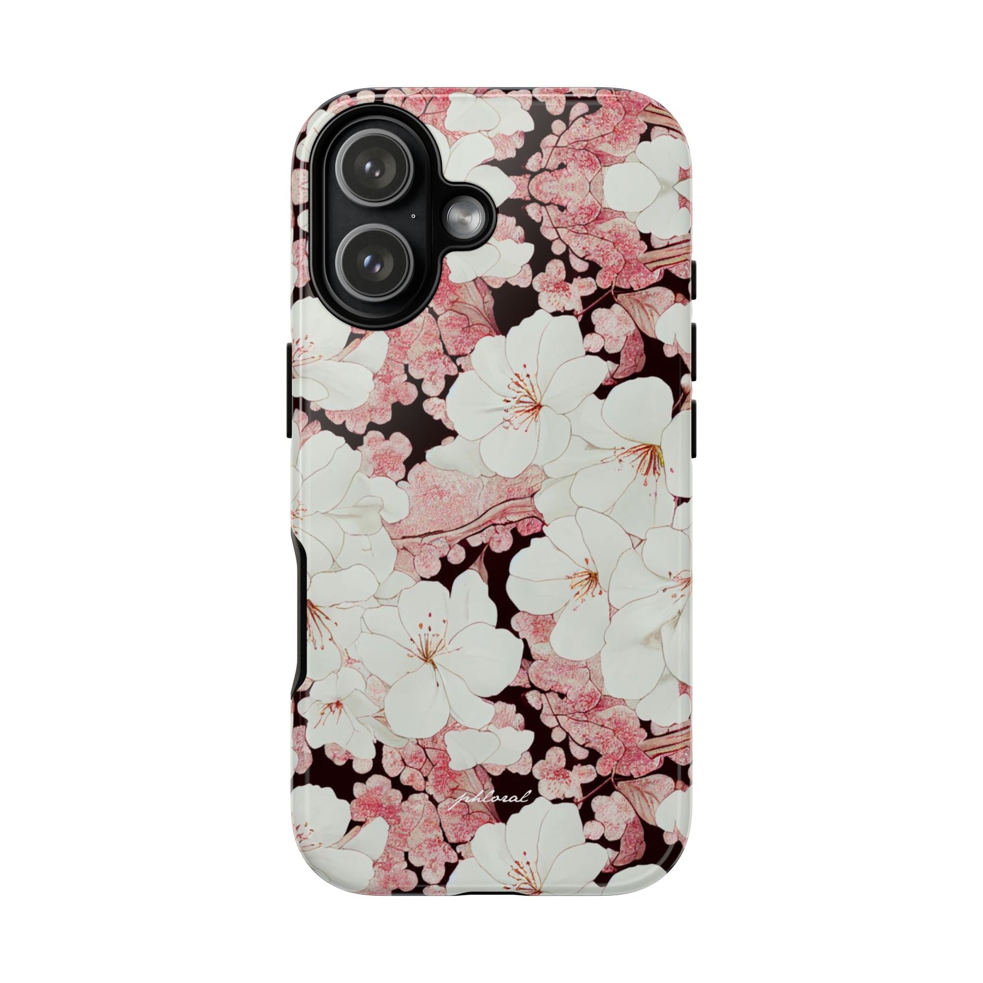 Florere phone case eternal midnight roses and orchids front view
