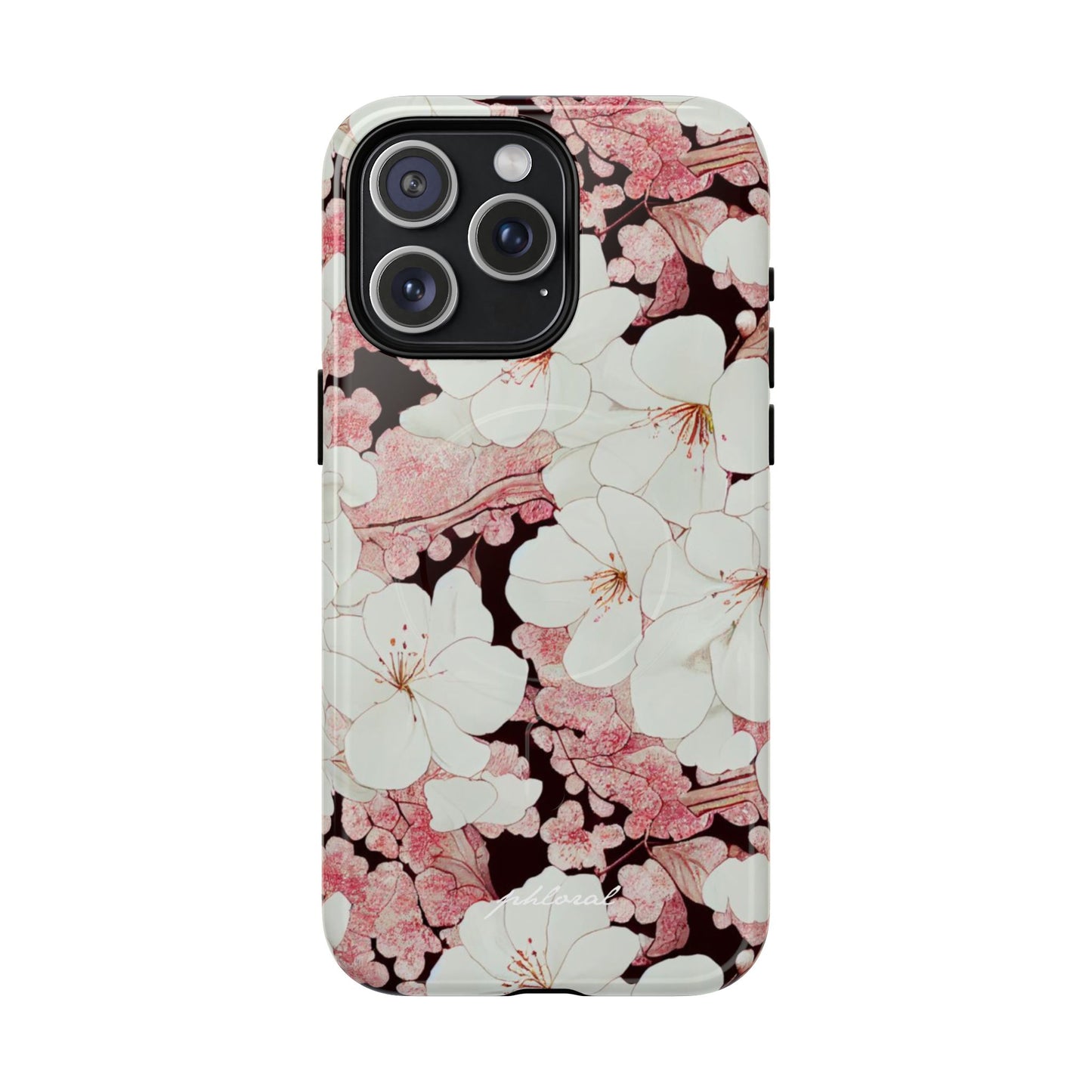Florere MagSafe case on iPhone with flowers design