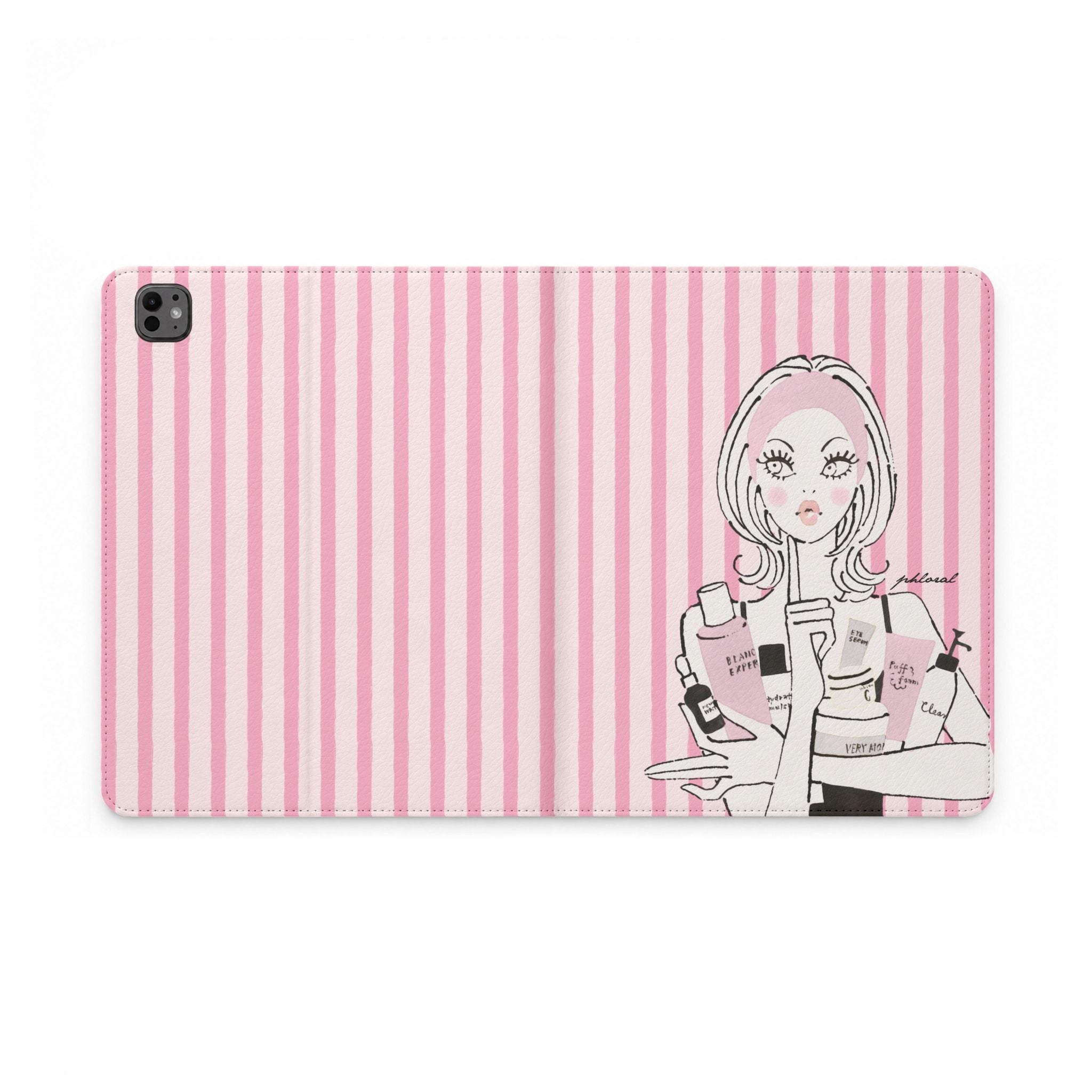 Striped Tablet Folio Case — Retro Earthtone Stripes