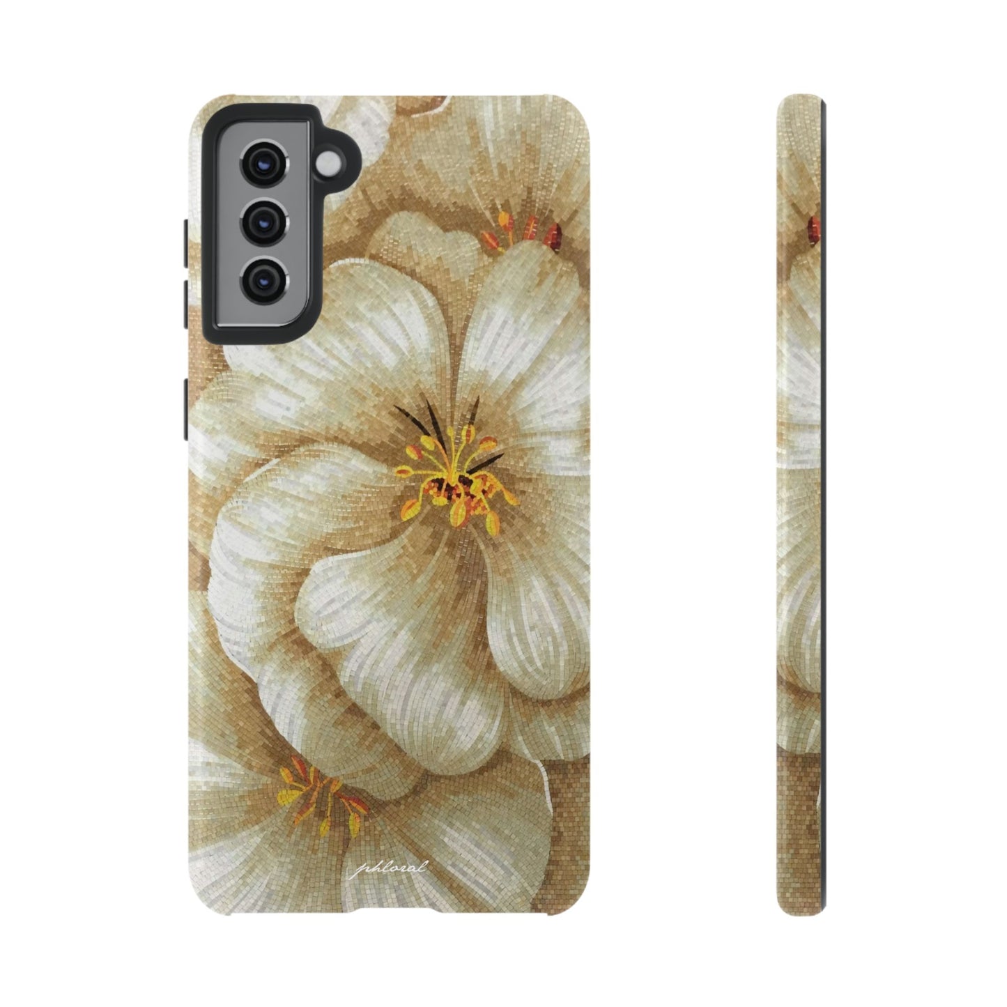 Golden Bloom phone case midnight resin with bursting gold depth