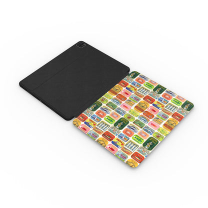 Retro Pantry iPad case cherry red and turquoise front view