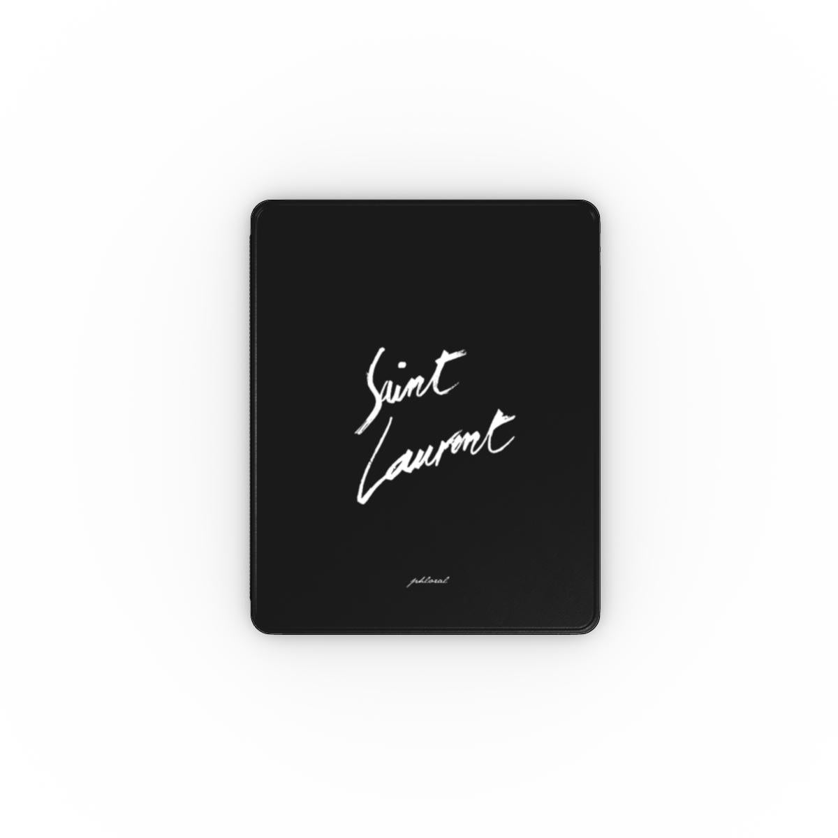 YSL premium matte-black gift box opening to reveal marble evil eye masterpiece