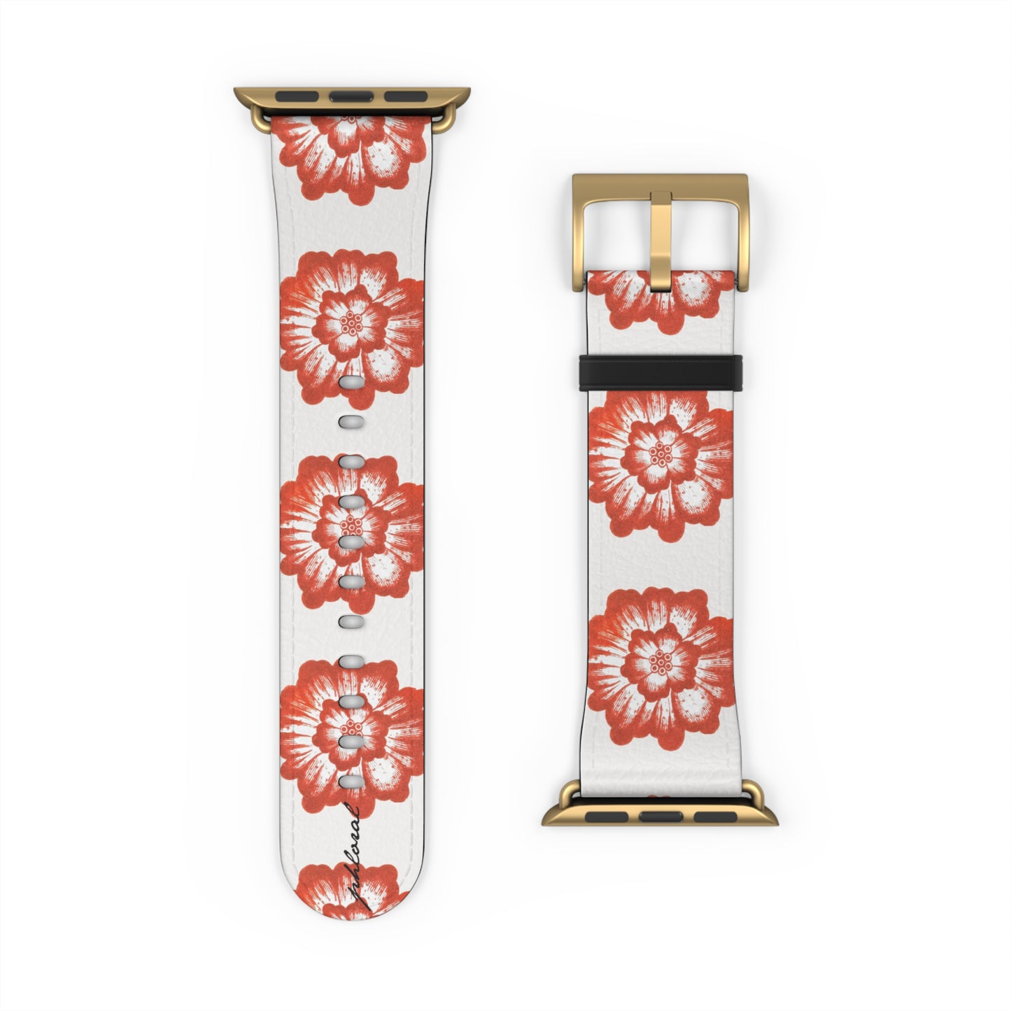 Phloral Apple Watch band rose-gold deployant clasp detail