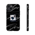 Tempted by Luxury black marble evil eye phone case front view