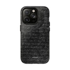 exoletus Magsafe case showcasing full vintage handwritten text pattern