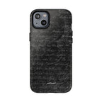 exoletus Magsafe case textured black script design rear view