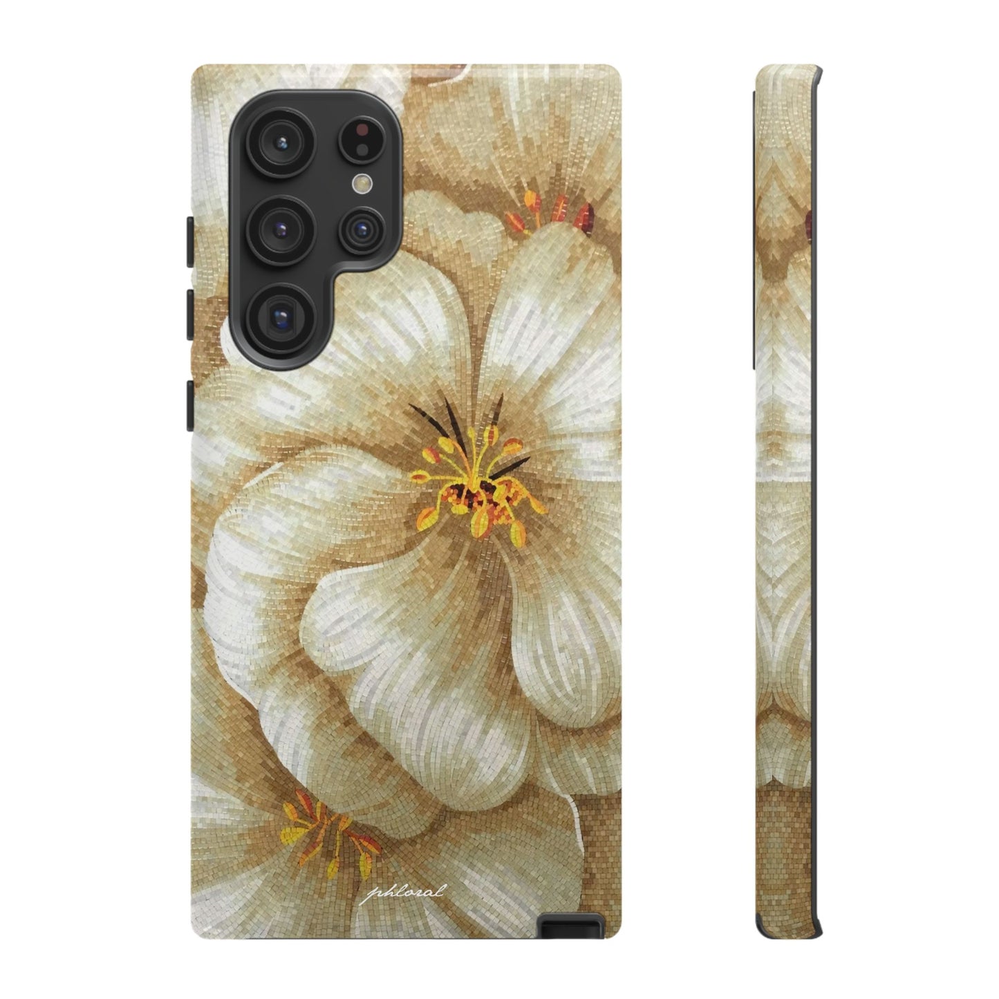 Golden Bloom phone case midnight resin with bursting gold depth