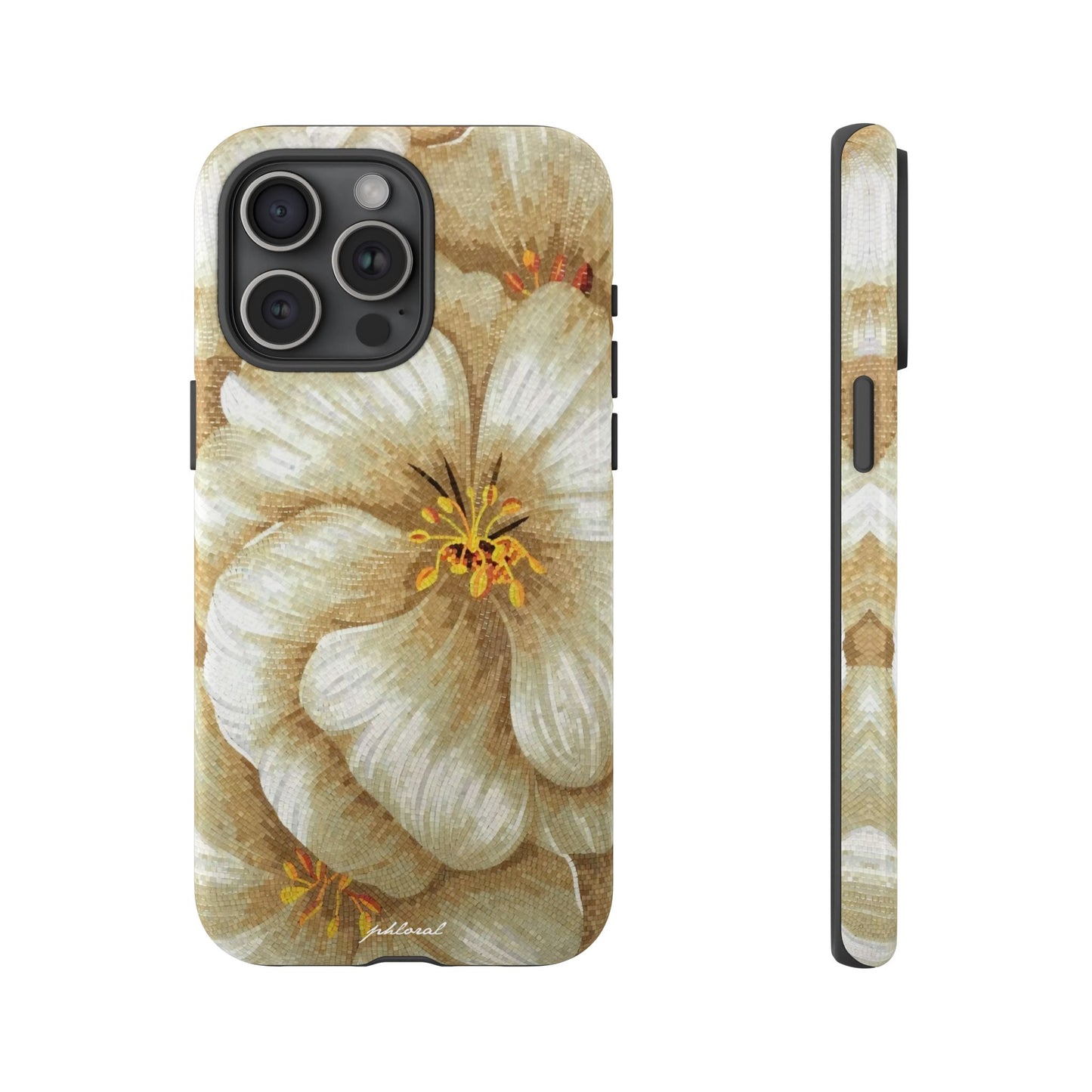Golden Bloom phone case midnight resin with bursting gold depth