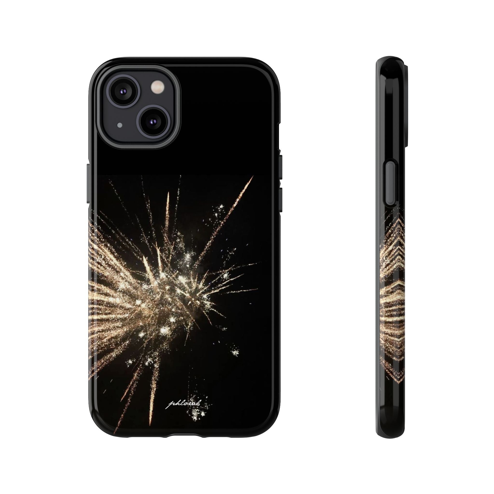 Glintfall phone case complete opulent presentation all angles