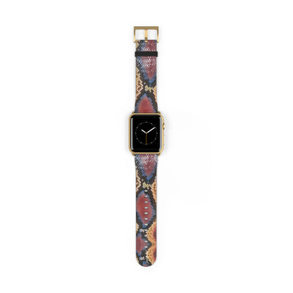 Sahara Serpent Apple Watch Band: molten 24K gold python scales coiled around your wrist. Limited, numbered, already disappearing. Rule the desert in silence.