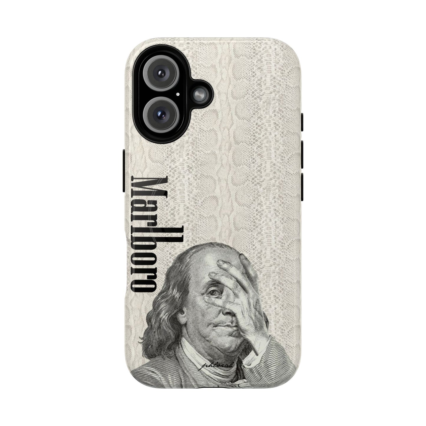 Glossy finish wealth wasted Magsafe case reflecting iPhone elegance