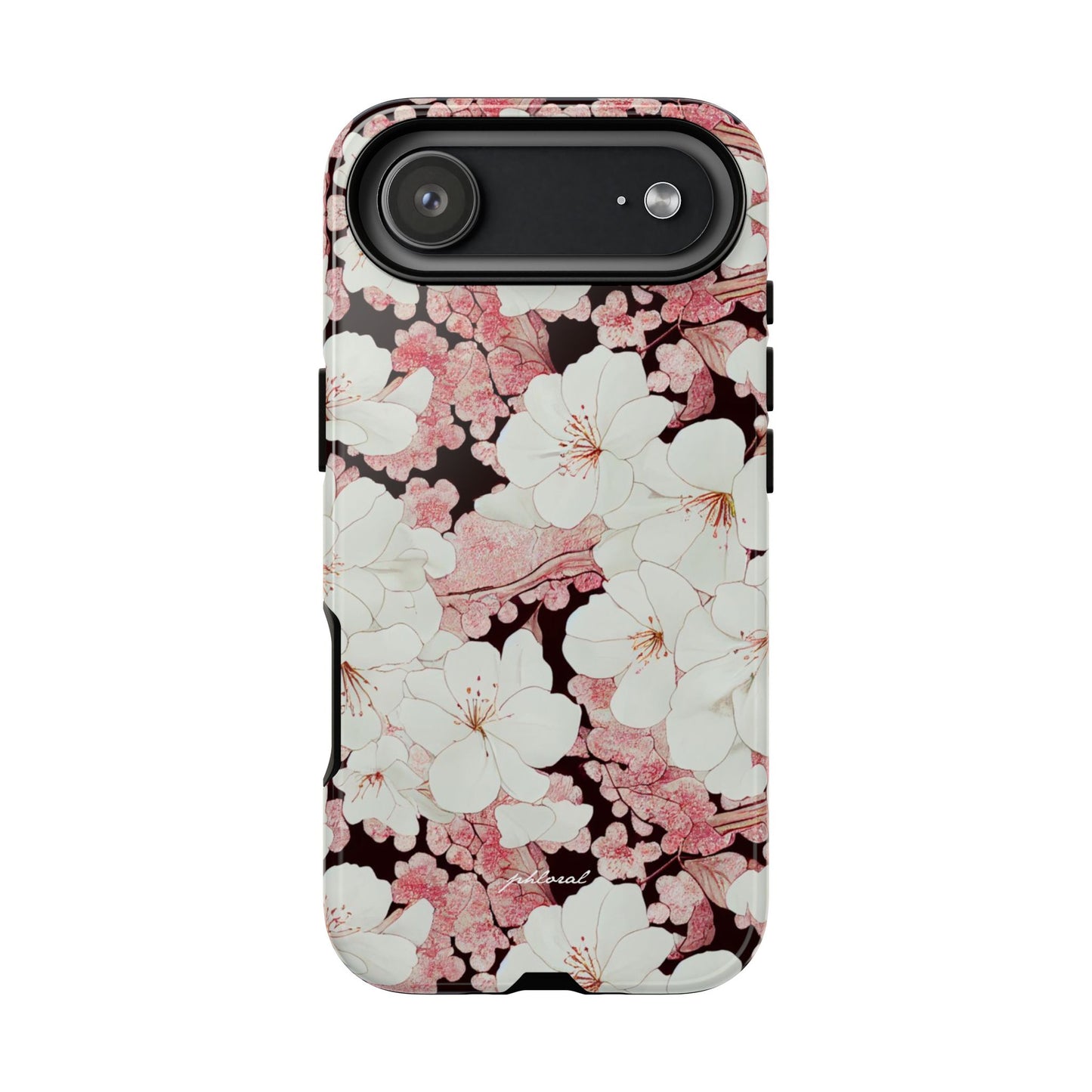 Florere phone case eternal midnight roses and orchids front view