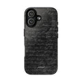 exoletus Magsafe case rear view featuring vintage black script typography