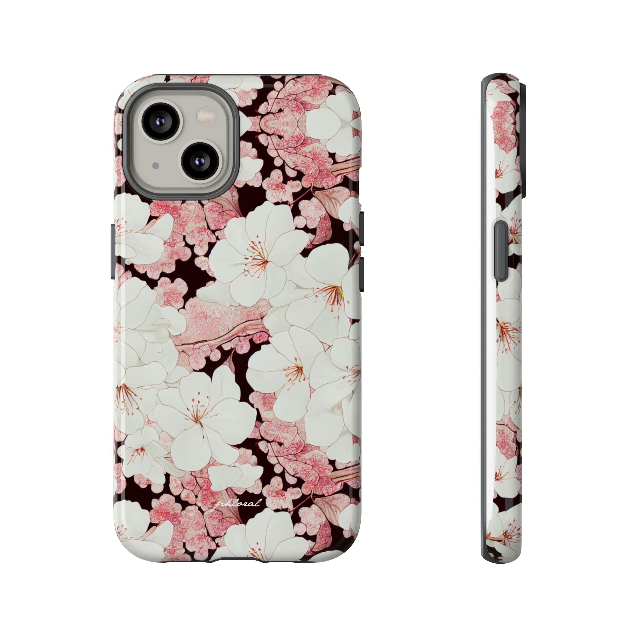 Florere phone case eternal midnight roses and orchids front view