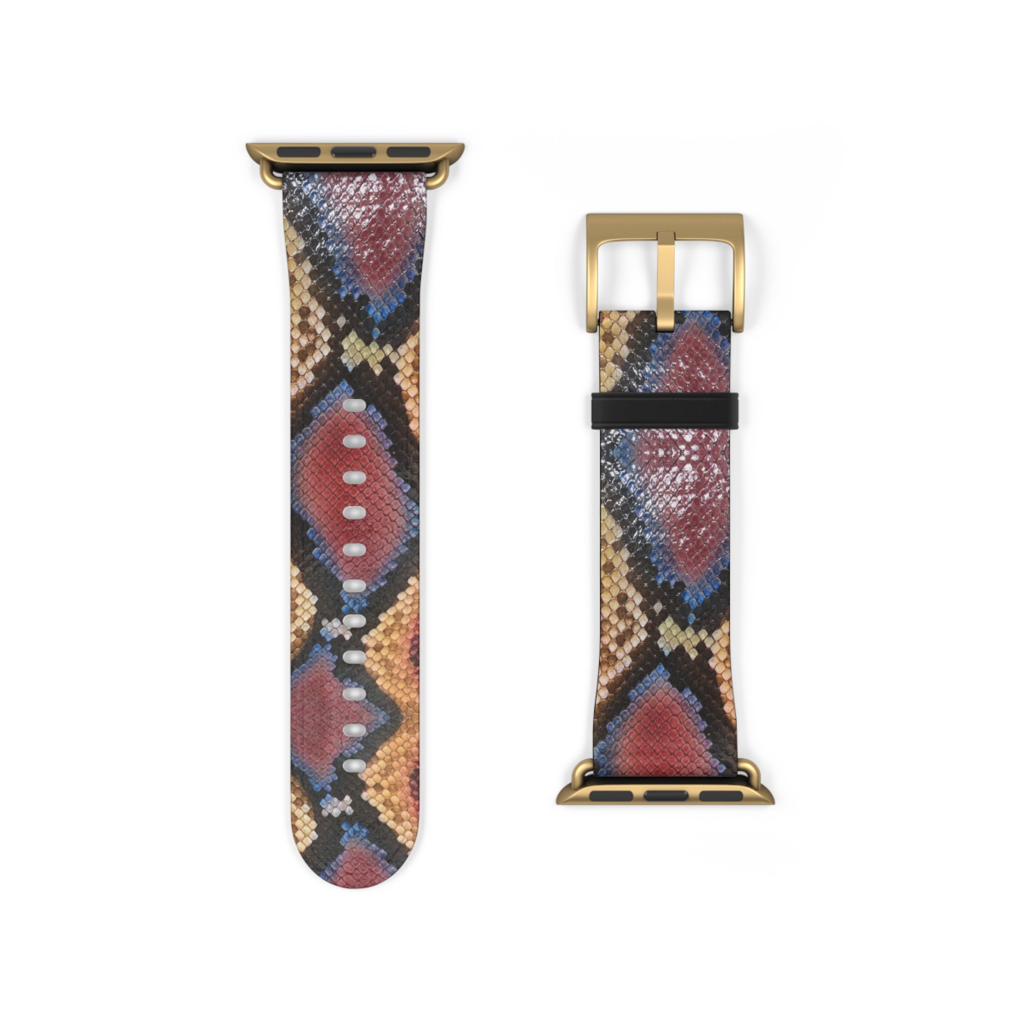 Sahara Serpent Apple Watch band blackened gold deployant clasp detail