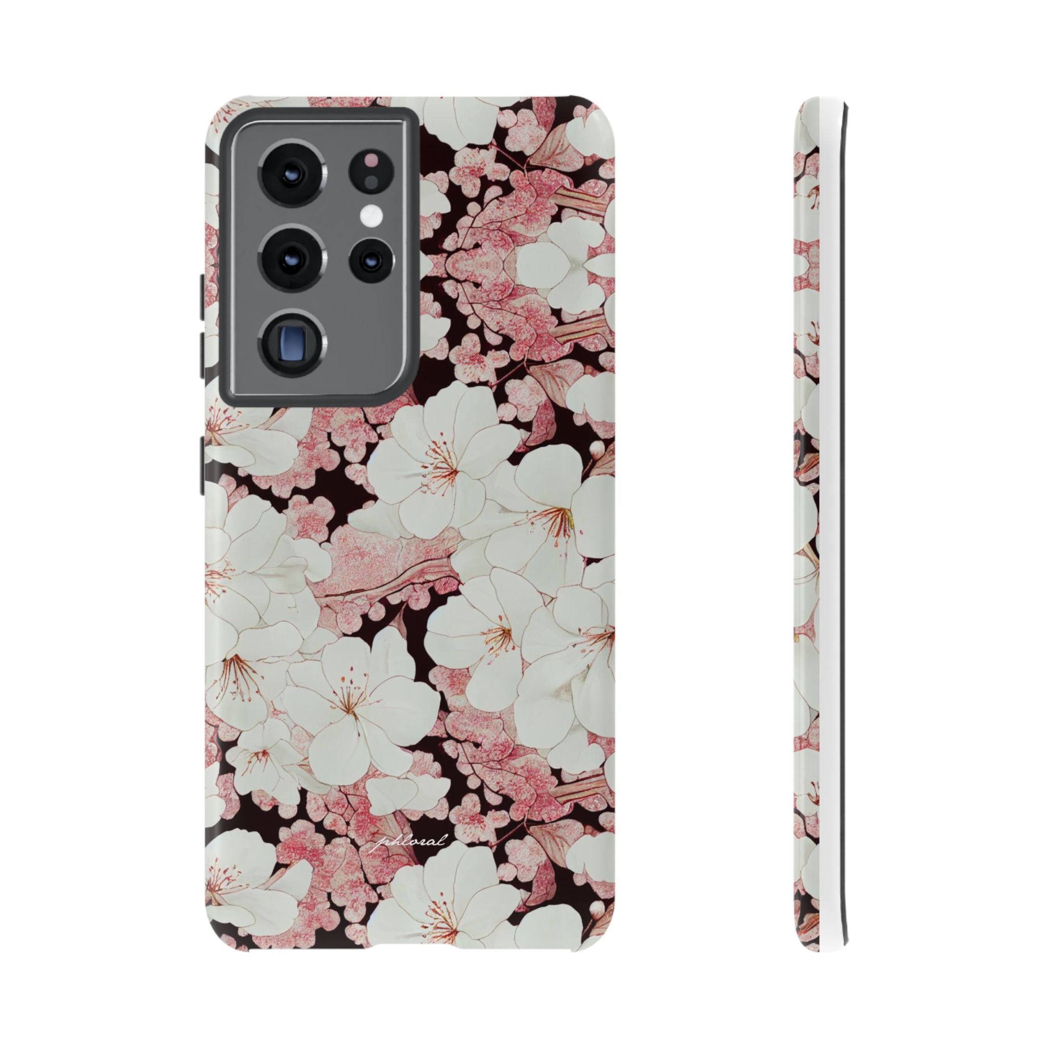 Florere phone case eternal midnight roses and orchids front view