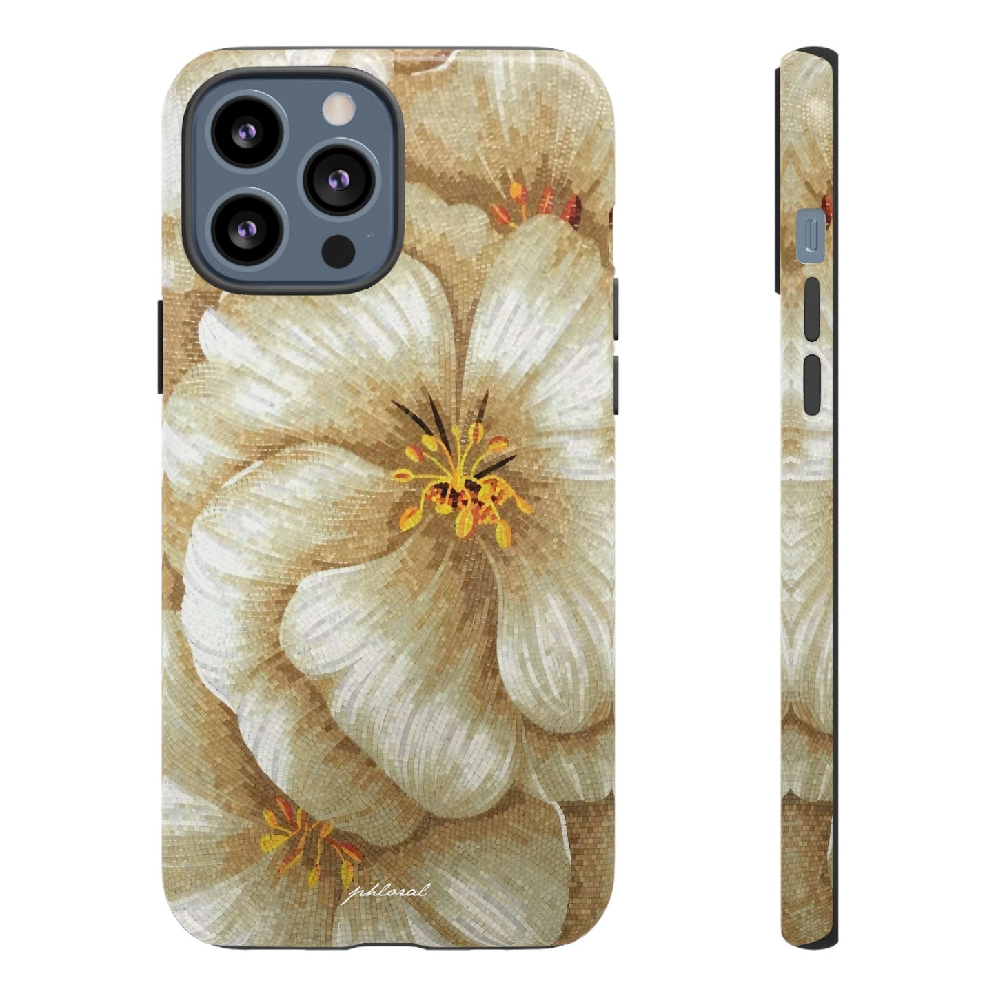 Golden Bloom phone case midnight resin with bursting gold depth