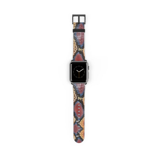 Sahara Serpent Apple Watch Band: molten 24K gold python scales coiled around your wrist. Limited, numbered, already disappearing. Rule the desert in silence.