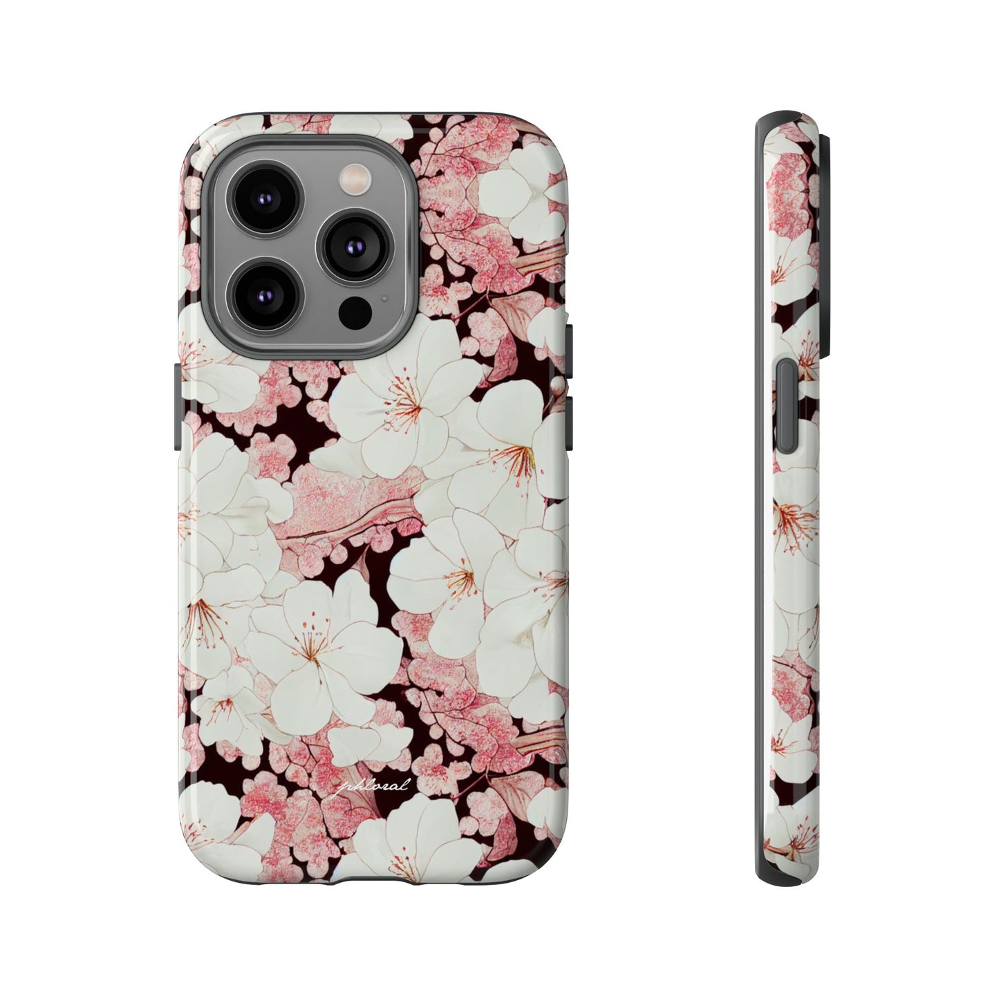 Florere phone case eternal midnight roses and orchids front view