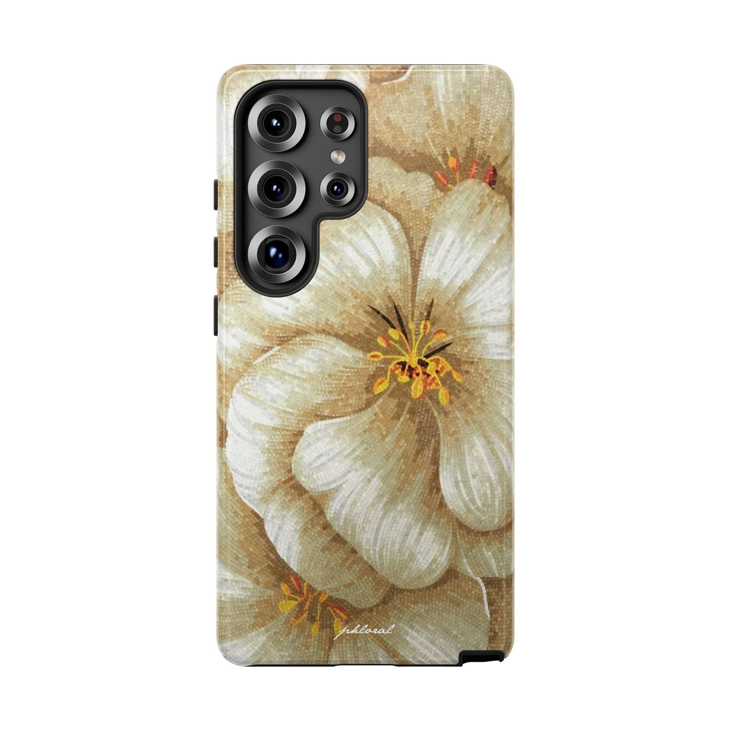 Golden Bloom phone case midnight resin with bursting gold depth