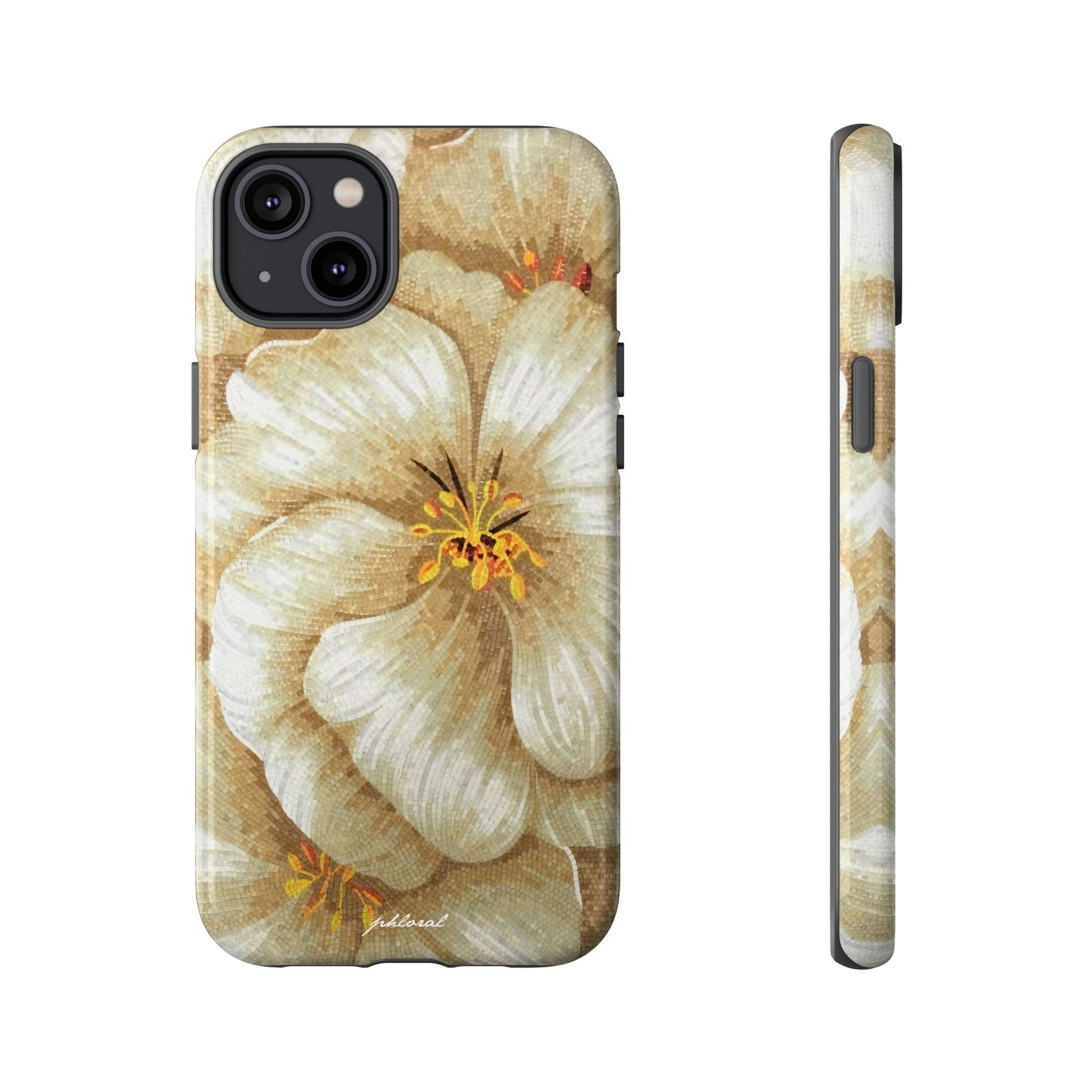 Golden Bloom phone case midnight resin with bursting gold depth