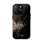 glintfall Magsafe case featuring a sparkling design on a sleek black background, offering stylish protection for your iPhone.