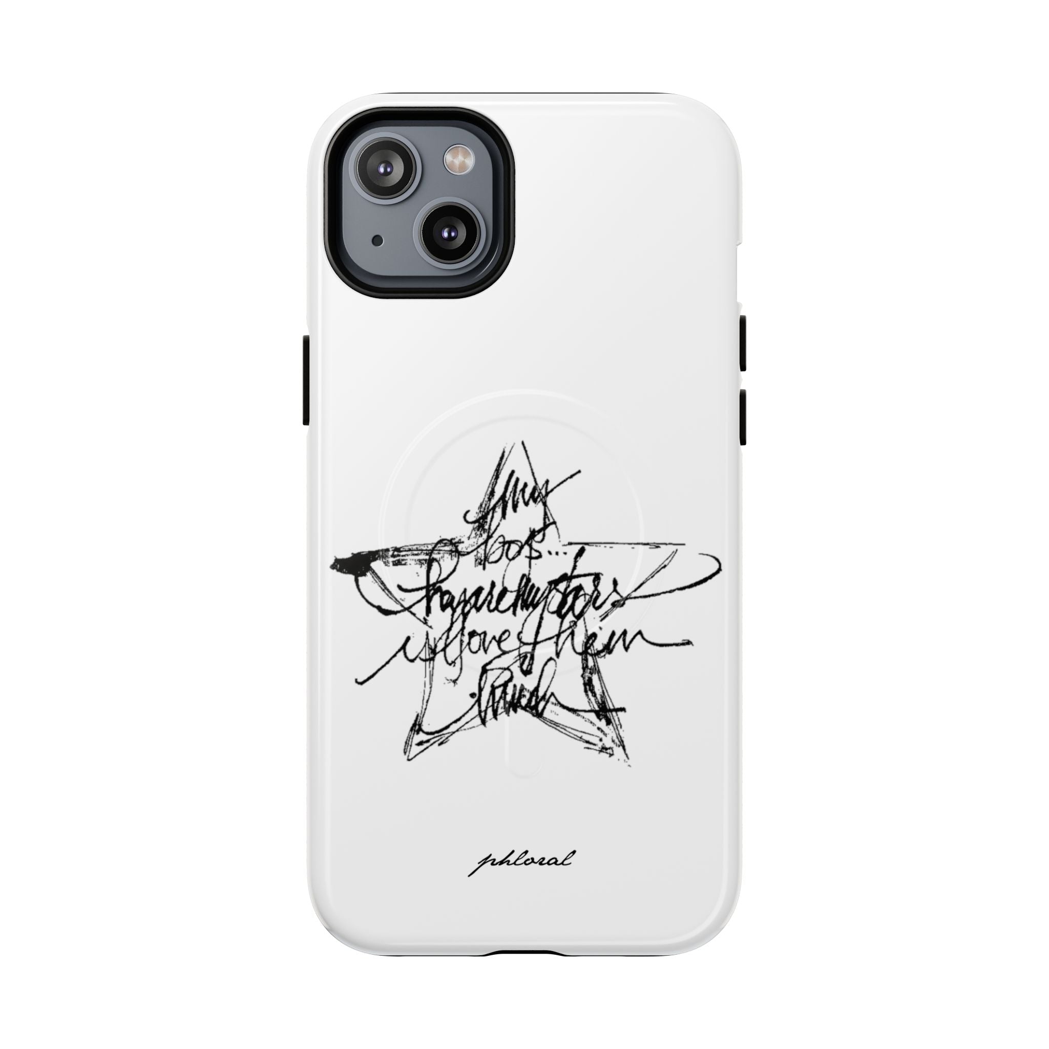 Florere MagSafe iPhone case on nightstand with lamp