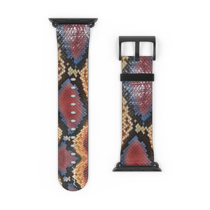 Sahara Serpent Apple Watch band blackened gold deployant clasp detail