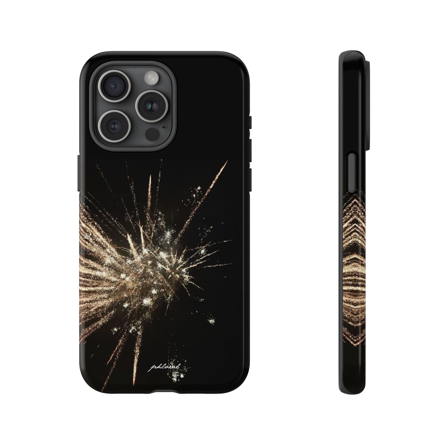 Glintfall phone case hand-set crystals shifting in natural light