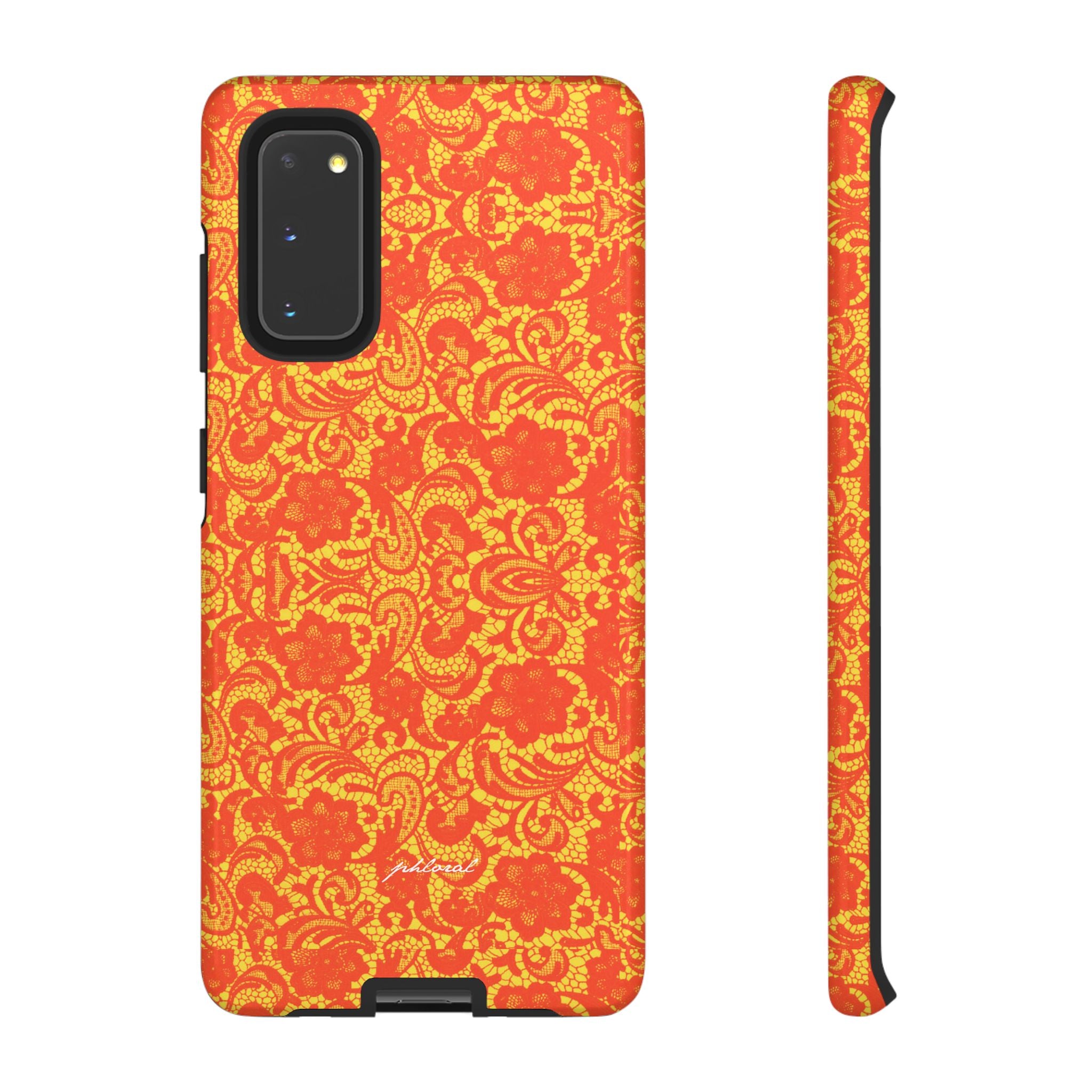 YSL phone case Amber Lace precision ports in glossy honeyed finish
