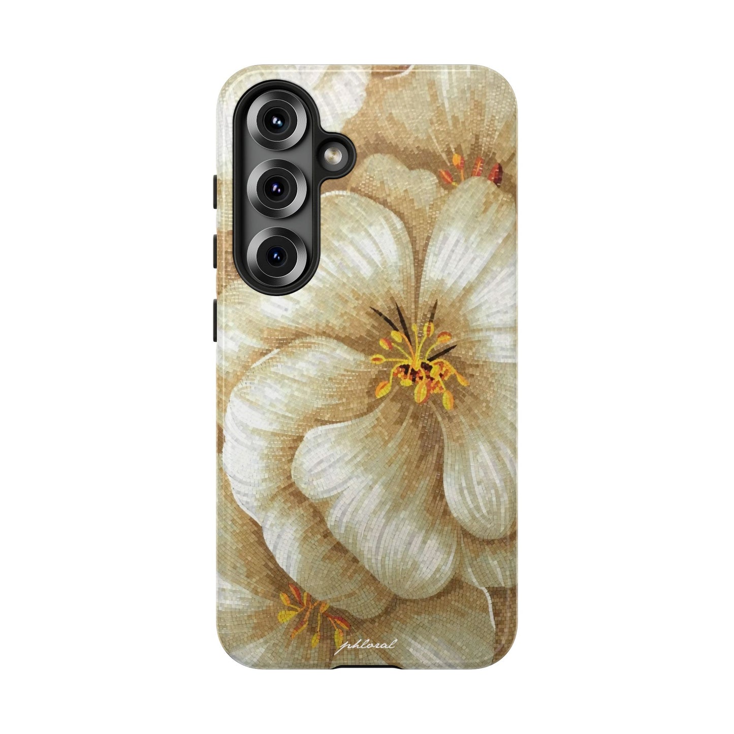 Golden Bloom phone case midnight resin with bursting gold depth