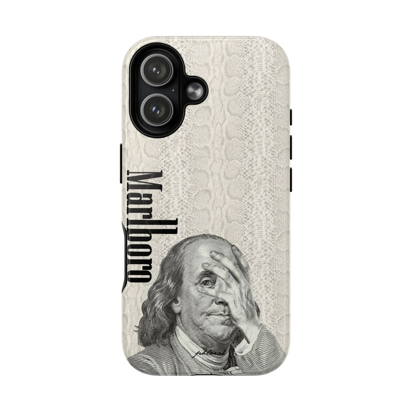 Wealth wasted Magsafe phone case front view on iPhone