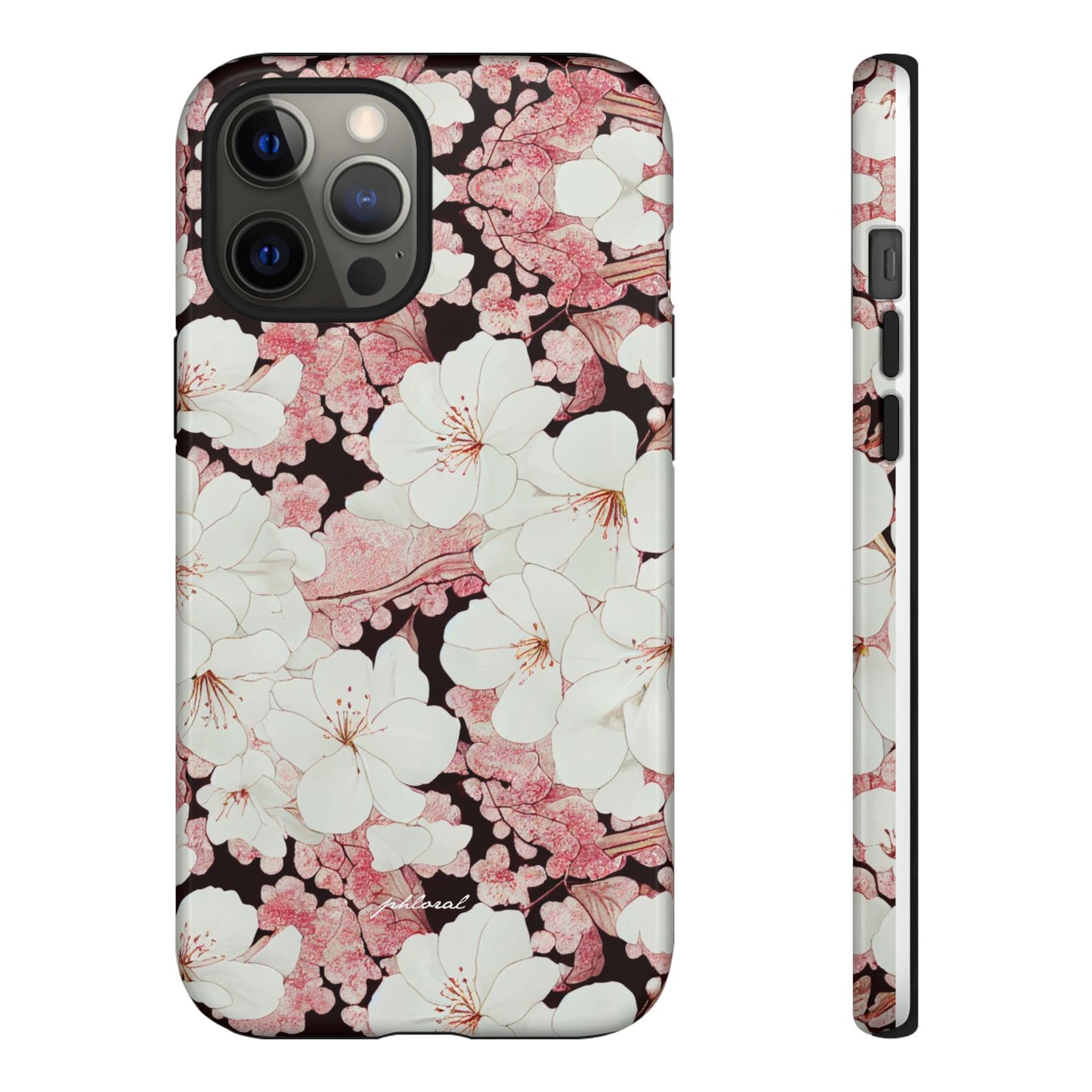 Florere phone case eternal midnight roses and orchids front view